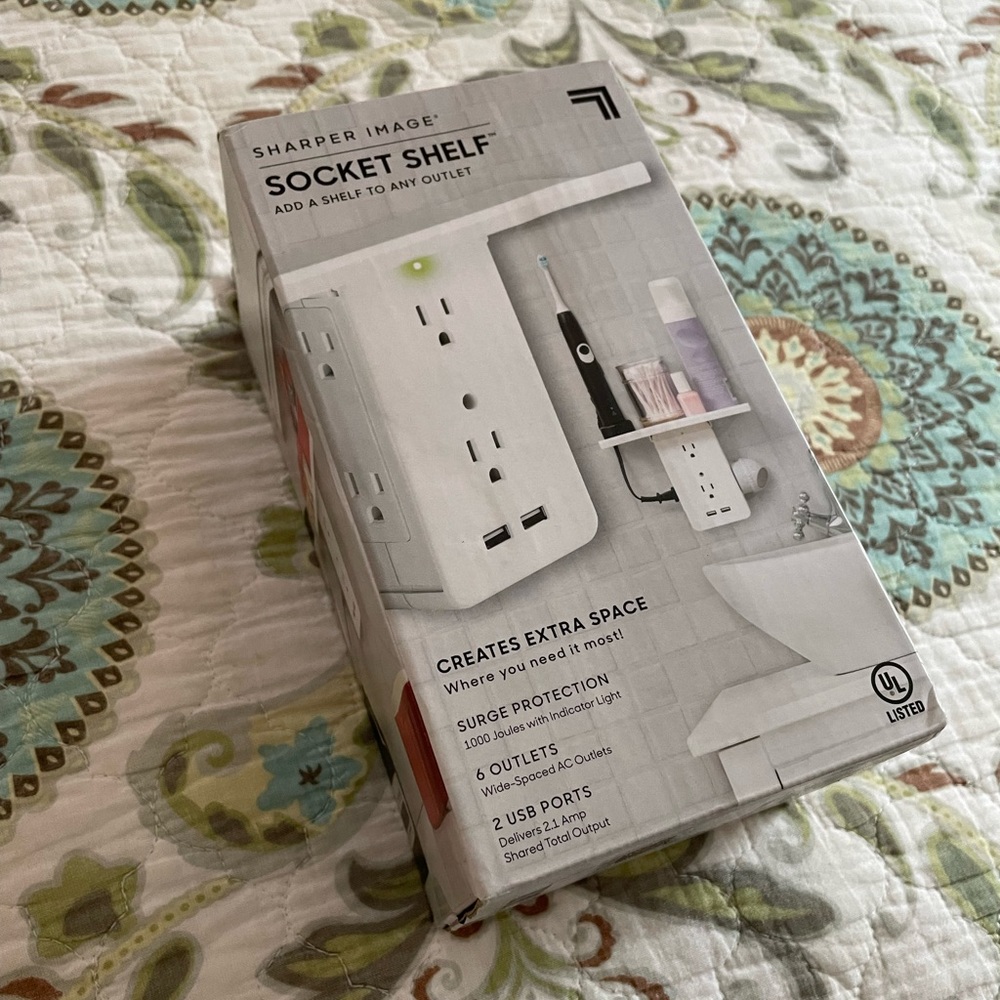 NIB Sharper Image Socket Shelf